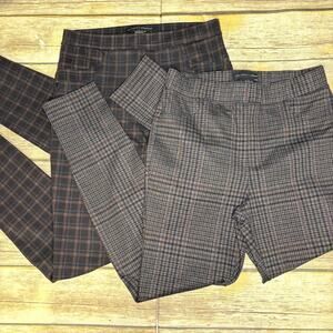 LOT OF 2 Sanctuary x Anthropologie Preppy Plaid Academia Pull-On Pant Women Sz S